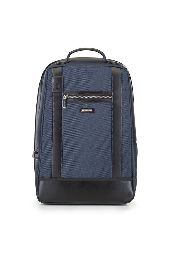 Wittchen - Męski plecak na laptopa 13/14" z przeszyciami. Kolor: niebieski. Materiał: nylon