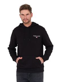 Tommy Jeans - TOMMY JEANS Czarna męska bluza z kapturem, Rozmiar M. Typ kołnierza: kaptur. Kolor: czarny #4