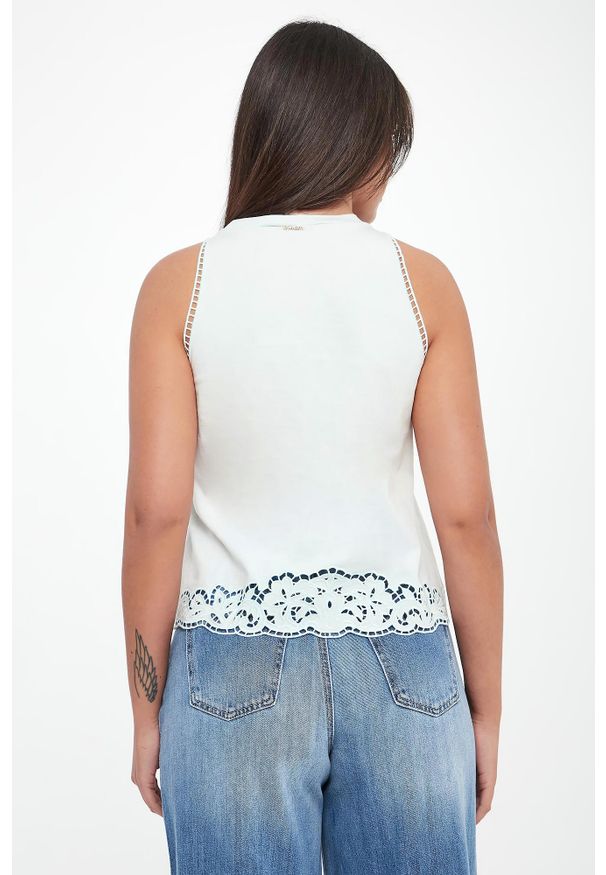 Twinset Milano - Top damski ażurowy TWINSET. Wzór: ażurowy