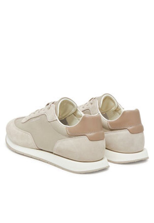 Calvin Klein Sneakersy Low Prof Runn Laceup Cv Mix HM0HM01723 Beżowy. Kolor: beżowy. Materiał: zamsz, skóra