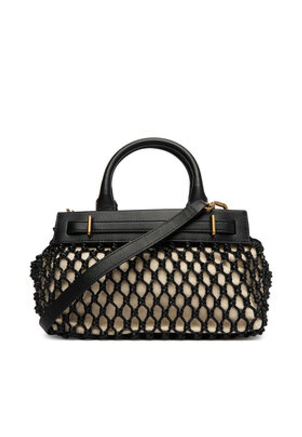TOMMY HILFIGER - Tommy Hilfiger Torebka American Icon Mini Tote Macrame AW0AW18542 Czarny. Kolor: czarny