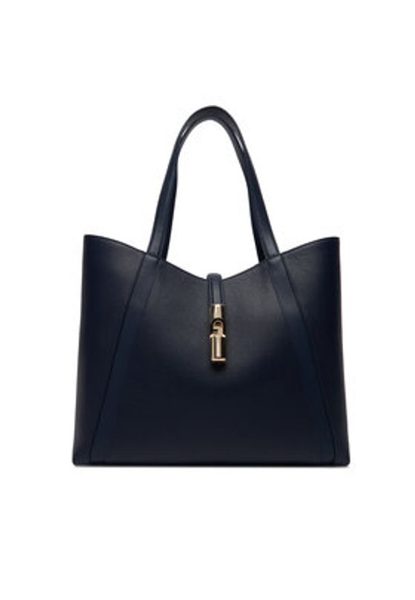 Furla Torebka Goccia L WB01788 BX3353 KH 4852S Granatowy. Kolor: niebieski. Materiał: skórzane