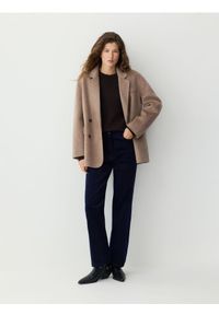 Reserved - Wełniana marynarka handmade - beżowy. Kolor: beżowy. Materiał: wełna #1