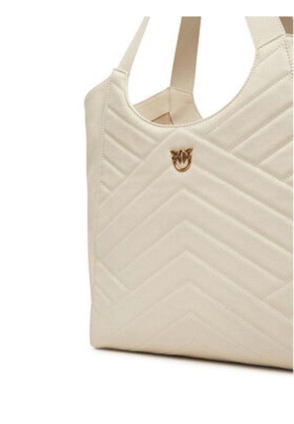 Pinko - PINKO Torebka Tote Bag PE 25 PLTT 104536 A2AO Biały. Kolor: biały. Materiał: skórzane