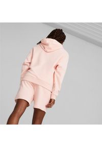 Dres Puma Loungewear Short Suit, Kobiety. Kolor: różowy. Materiał: dresówka. Sport: fitness