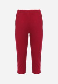 Born2be - Bordowe Spodnie z Krótszymi Nogawkami 3/4 i Zasuwanymi Kieszonkami Ulmea. Kolor: czerwony. Materiał: materiał. Długość: krótkie #6
