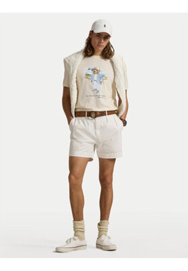 Polo Ralph Lauren T-Shirt 710969630001 Beżowy Custom Slim Fit. Typ kołnierza: polo. Kolor: beżowy. Materiał: bawełna