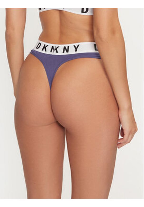 DKNY Stringi DK4529 Niebieski. Kolor: niebieski. Materiał: bawełna