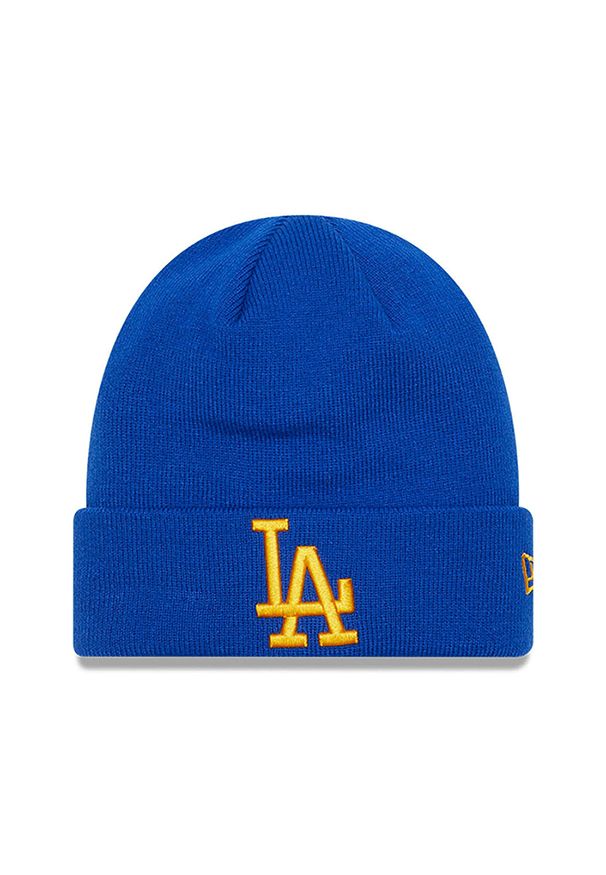 Czapka New Era LA Dodgers League Essential 60364356 - niebieska. Kolor: niebieski. Materiał: dzianina, akryl. Wzór: aplikacja. Sezon: zima. Styl: casual, klasyczny