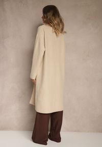 Renee - Beżowy Długi Kardigan Niezapinany z Bawełną Ferrive. Okazja: na co dzień. Kolor: beżowy. Materiał: bawełna. Długość: długie. Styl: casual #5