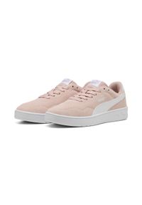 Puma - Damskie sneakersy Court Lally z zamszu PUMA Rose Quartz White Pink. Okazja: na spotkanie biznesowe, na randkę. Kolor: biały, wielokolorowy, różowy. Materiał: zamsz