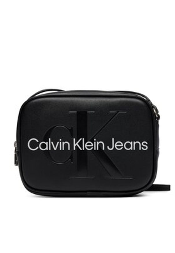Calvin Klein Jeans Torebka Sculpted Camera Bag18 Mono K60K610275 Czarny. Kolor: czarny. Materiał: skórzane