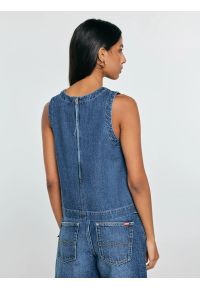 Big-Star - Bluzka damska jeansowa na ramiączkach niebieska Millana 387. Kolor: niebieski. Materiał: jeans. Długość rękawa: na ramiączkach. Styl: klasyczny #6