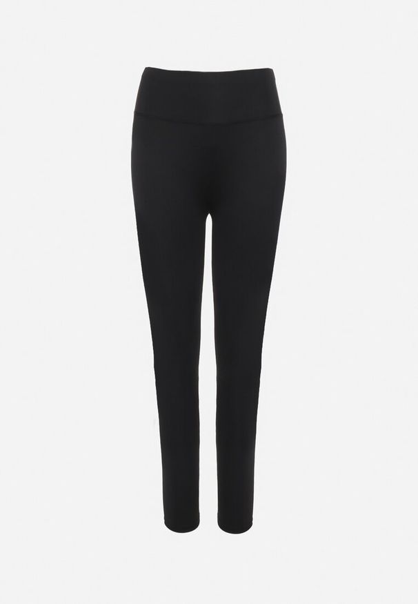 Born2be - Czarne Legginsy Sportowe z Wysokim Stanem Pierra. Okazja: do pracy. Stan: podwyższony. Kolor: czarny. Długość: długie. Styl: sportowy