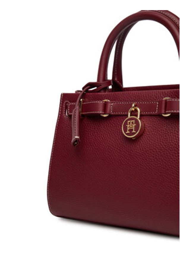 TOMMY HILFIGER - Tommy Hilfiger Torebka American Icon Mini Tote Leather AW0AW17188 Bordowy. Kolor: czerwony. Materiał: skórzane