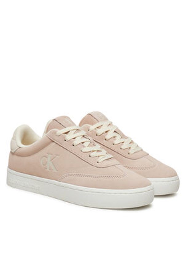 Calvin Klein Jeans Sneakersy Classic Cupsole Laceup Wt Wm YW0YW01833 Różowy. Kolor: różowy. Materiał: zamsz, skóra