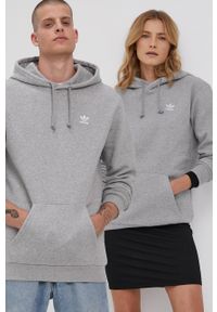 adidas Originals Bluza H34654 kolor szary z kapturem melanżowa H34654-MGREYH. Okazja: na co dzień. Typ kołnierza: kaptur. Kolor: szary. Materiał: poliester. Wzór: melanż. Styl: casual #1