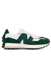 Buty unisex New Balance U327WEL – zielone. Okazja: na co dzień. Kolor: zielony. Materiał: guma, skóra, zamsz, materiał, dresówka. Szerokość cholewki: normalna