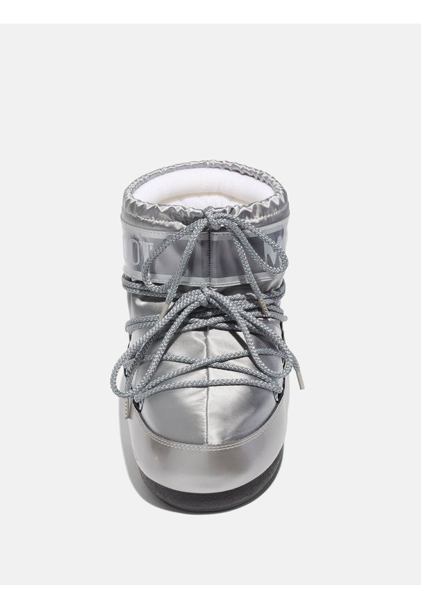 Śniegowce damskie Moon Boot ICON LOW GLANCE BLACK SATIN BOOTS. Kolor: czarny