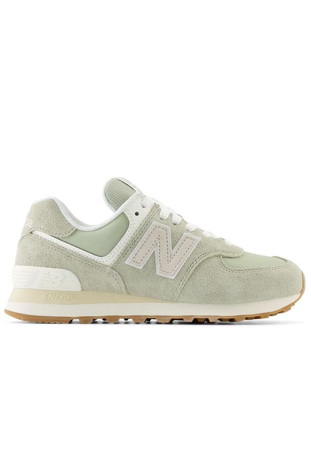 Buty New Balance WL574QD2 - zielone. Kolor: zielony. Materiał: guma, skóra, zamsz, materiał, syntetyk. Szerokość cholewki: normalna. Model: New Balance 574