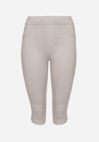 Born2be - Jasnoszare Spodnie z Bawełny o Kroju Capri Dolonisa. Okazja: na co dzień. Kolor: szary. Materiał: bawełna. Styl: młodzieżowy, elegancki, casual #7
