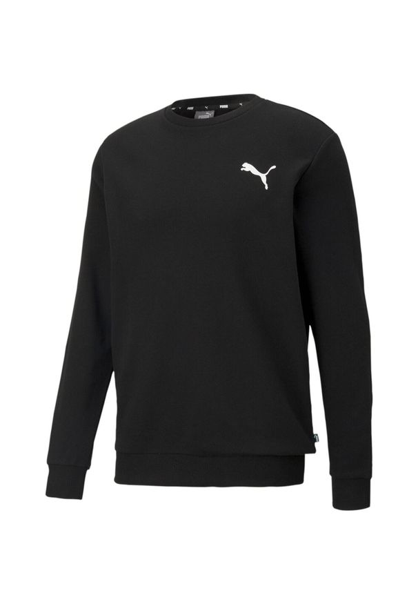 Bluza Puma Ess Logo Crew, Mężczyźni. Kolor: biały, czarny, wielokolorowy. Materiał: bawełna, dresówka, materiał
