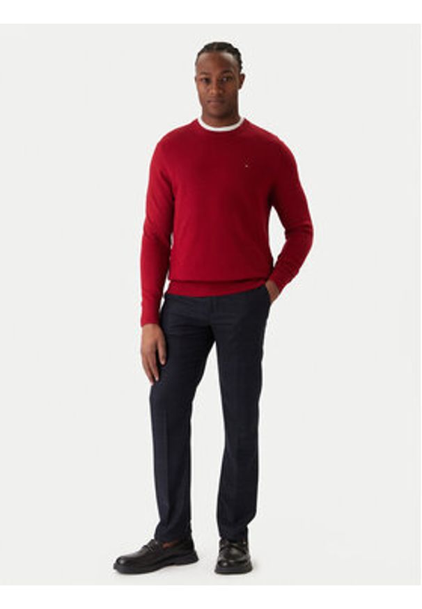 TOMMY HILFIGER - Tommy Hilfiger Sweter MW0MW28046 Czerwony Regular Fit. Kolor: czerwony. Materiał: bawełna