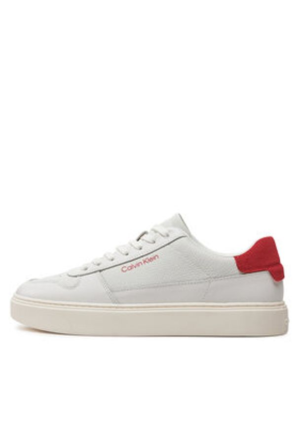 Calvin Klein Sneakersy Low Top Lace Up Bskt HM0HM01254 Biały. Kolor: biały. Materiał: skóra