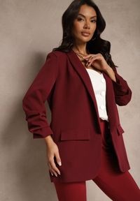 Renee - Bordowa Marynarka Orolea. Kolor: czerwony. Materiał: tkanina. Wzór: jednolity, gładki. Styl: elegancki