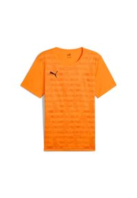 Puma - Męska koszulka z grafiką individualRISE PUMA Heat Fire Orange. Kolor: żółty, pomarańczowy, wielokolorowy