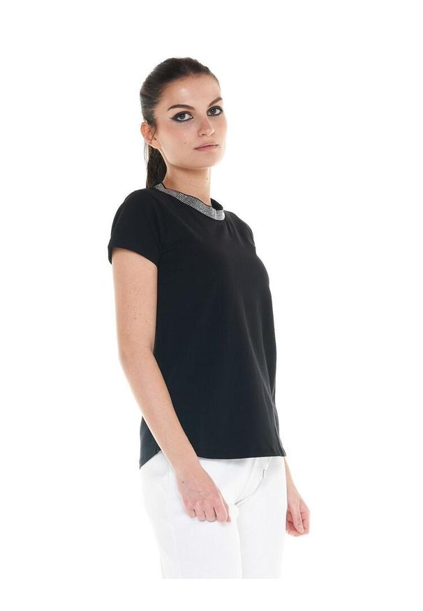 LEONE 1947 APPAREL - Damska koszulka Cristal Shine. Kolor: czarny. Materiał: tkanina. Sport: fitness