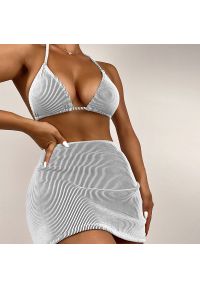 Intica - Bikini z pareo na plażę z elastycznego materiału Lorenzina. Kolor: zielony. Materiał: materiał #5