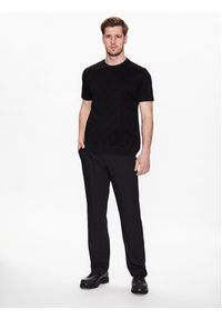 Karl Lagerfeld - KARL LAGERFELD T-Shirt 755005 532201 Czarny Regular Fit. Typ kołnierza: dekolt w karo. Kolor: czarny. Materiał: bawełna #4