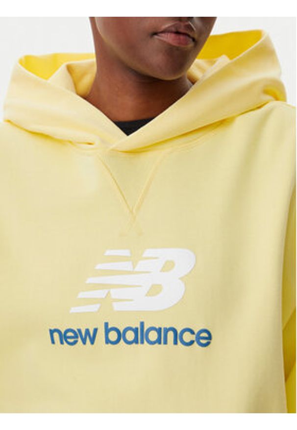 New Balance Bluza WT51501 Żółty Oversize. Kolor: żółty. Materiał: bawełna