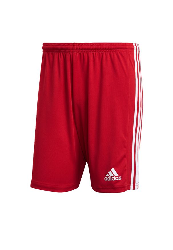 Adidas - Spodenki piłkarskie męskie adidas Squadra 21 Short. Kolor: biały, czerwony, wielokolorowy. Materiał: poliester. Sport: piłka nożna