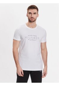 TOMMY HILFIGER - Tommy Hilfiger T-Shirt Curve Logo MW0MW30034 Biały Slim Fit. Kolor: biały. Materiał: bawełna