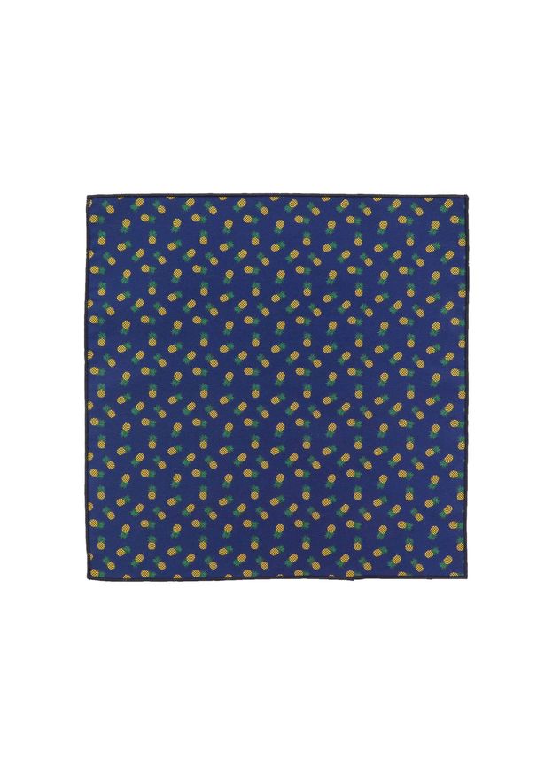 Modini - Granatowa poszetka w ananasy E294. Kolor: niebieski