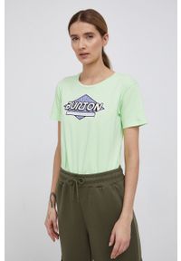 Burton T-shirt bawełniany kolor zielony. Okazja: na co dzień. Kolor: zielony. Materiał: bawełna. Wzór: nadruk. Styl: casual #5