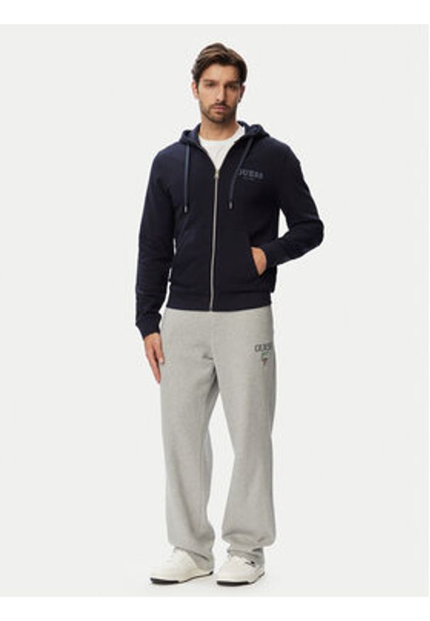 Guess Bluza M6YQ48 K4244 Granatowy Slim Fit. Kolor: niebieski. Materiał: bawełna