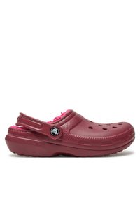 Crocs Klapki Classic Lined Clog 203591 Bordowy. Kolor: czerwony