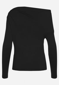 Born2be - Czarna Bluzka Vices o Asymetrycznym Kroju z Długimi Rękawami Kovrra. Okazja: na co dzień. Kolor: czarny. Materiał: jeans. Długość rękawa: długi rękaw. Długość: długie. Styl: casual #4