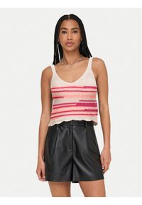 only - ONLY Top Merida 15344404 Różowy Regular Fit. Kolor: różowy. Materiał: syntetyk