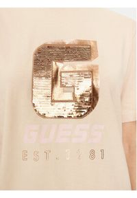 Guess T-Shirt Ines V4YI07 I3Z14 Beżowy Regular Fit. Kolor: beżowy. Materiał: bawełna #5