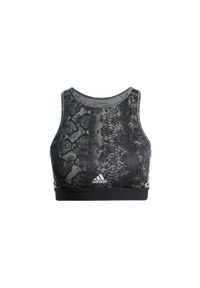 Top damski Adidas W LS biustonosz sportowy. Kolor: szary