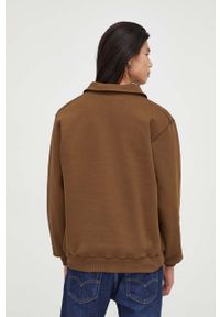Mercer Amsterdam bluza bawełniana kolor brązowy z aplikacją. Kolor: brązowy. Materiał: bawełna. Długość: krótkie. Wzór: aplikacja #3