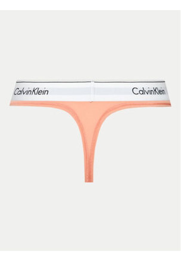 Calvin Klein Underwear Stringi 0000F3786E Koralowy. Kolor: pomarańczowy. Materiał: bawełna