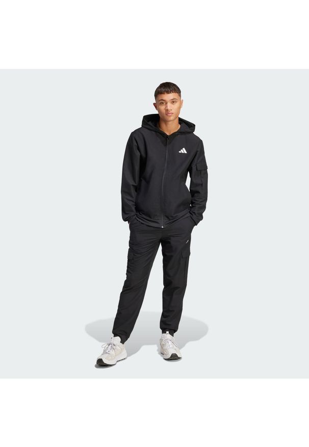Adidas - Dres cargo. Kolor: czarny. Materiał: dresówka. Sport: fitness