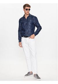 Guess Koszula M3YH10 WFKE0 Granatowy Slim Fit. Kolor: niebieski. Materiał: lyocell #4
