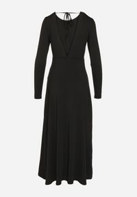 Born2be - Czarna Rozkloszowana Sukienka z Wiskozą z Odkrytymi Plecami i Wiązaniem Irellisa. Okazja: na co dzień. Kolor: czarny. Materiał: wiskoza. Styl: elegancki, casual #6
