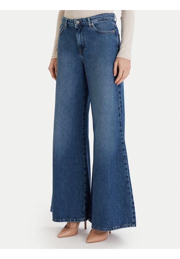 ViCOLO Jeansy DF5159 Niebieski Wide Leg. Kolor: niebieski
